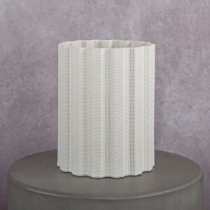 Ceramic Vase White (3D printed) (7 x 7 x 8.5 in)