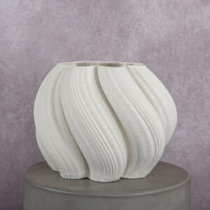 Ceramic Vase White (3D printed) (8 x 8 x 9 in)