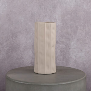 Ceramic Vase Cream (3 x 3 x 9 in)