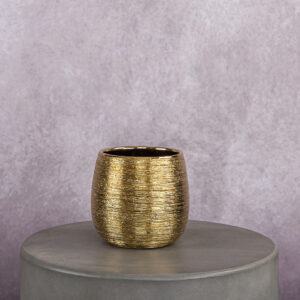 Ceramic Vase Gold (5 x 5 x 5 in)