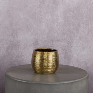 Ceramic Vase Gold (4 x 4 x 4 in)