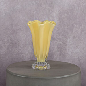 Glass Vase Yellow (4 x 4 x 9 in)