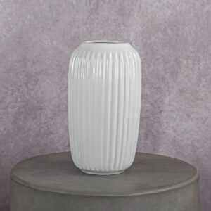 Ceramic Vase White (3 x 3 x 10 in)