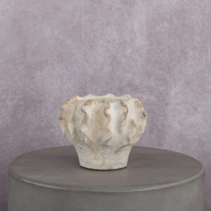 Cement Vase White (6 x 6 x 7 in)