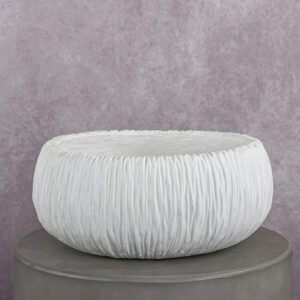 Ceramic Vase White (11 x 11 x 6 in)