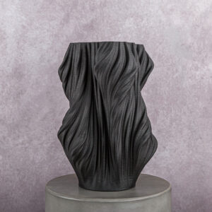 Ceramic Vase Black (3D printed) (7 x 7 x 16 in)