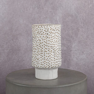 Ceramic Vase White (5 x 5 x 10 in)