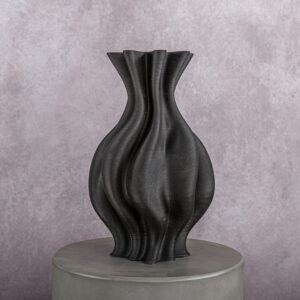 Ceramic Vase Black (3D printed) (4 x 4 x 15 in)