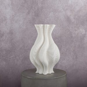Ceramic Vase White (3D printed) (4 x 4 x 15 in)