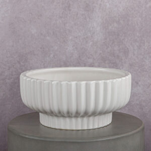 Ceramic Vase White (12 x 12 x 6 in)