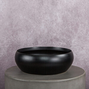 Ceramic Vase Black (11 x 11 x 4 in)