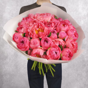 Coral Peony Bouquet 25 stems