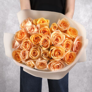 Pastel Orange Rose Bouquet 24 stems