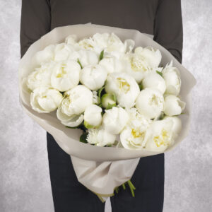 White Peony Bouquet 25 stems
