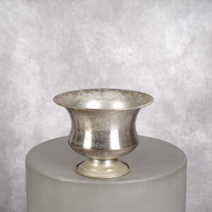 Silver Metal Vase (6 x 6 x 4 in)