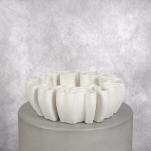 Ceramic Vase White (3D printed) (9 x 9 x 4 in)