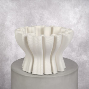 Ceramic Vase White (3D printed) (11 x 11 x 8 in)