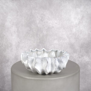 Ceramic Vase White (9 x 9 x 4 in)