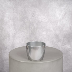 Ceramic Vase Silver (5 x 5 x 4 in)