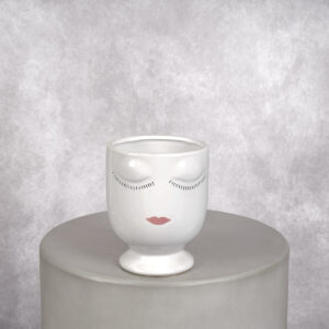 Ceramic Vase White (4 x 4 x 5 in)