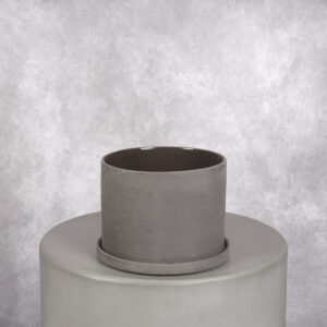 Ceramic Vase Grey (7 x 7 x 7 in)